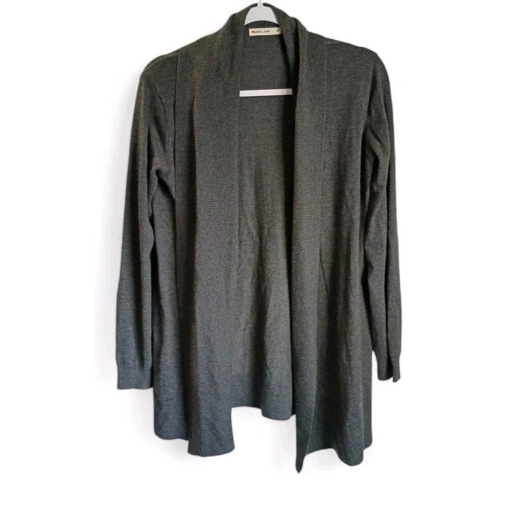 Marine Layer Grey Knit Open Cardigan Cashmere Wool Size Medium